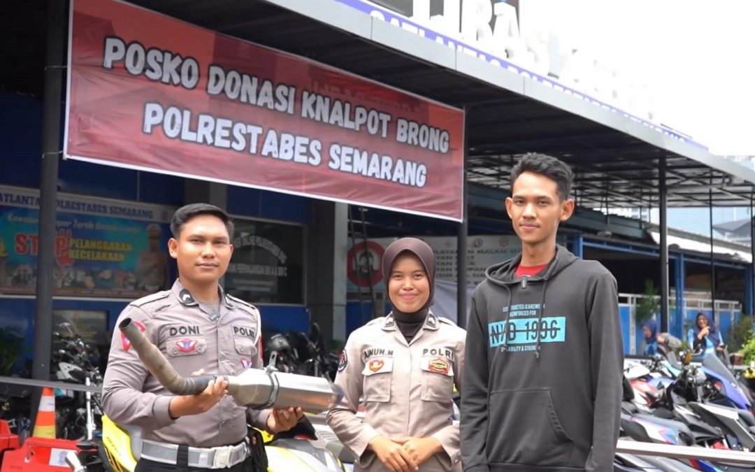 Posko Donasi Knalpot Brong Telah dibuka, Polrestabes Semarang Ketuk Hati Pemilik Knalpot Brong Untuk Ikut Mendonasikan.