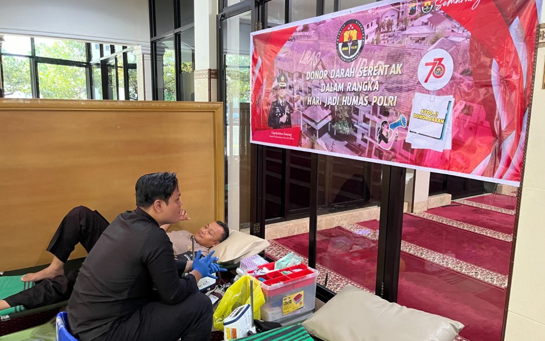 Polrestabes Semarang Rayakan HUT Humas Polri dengan Donor Darah