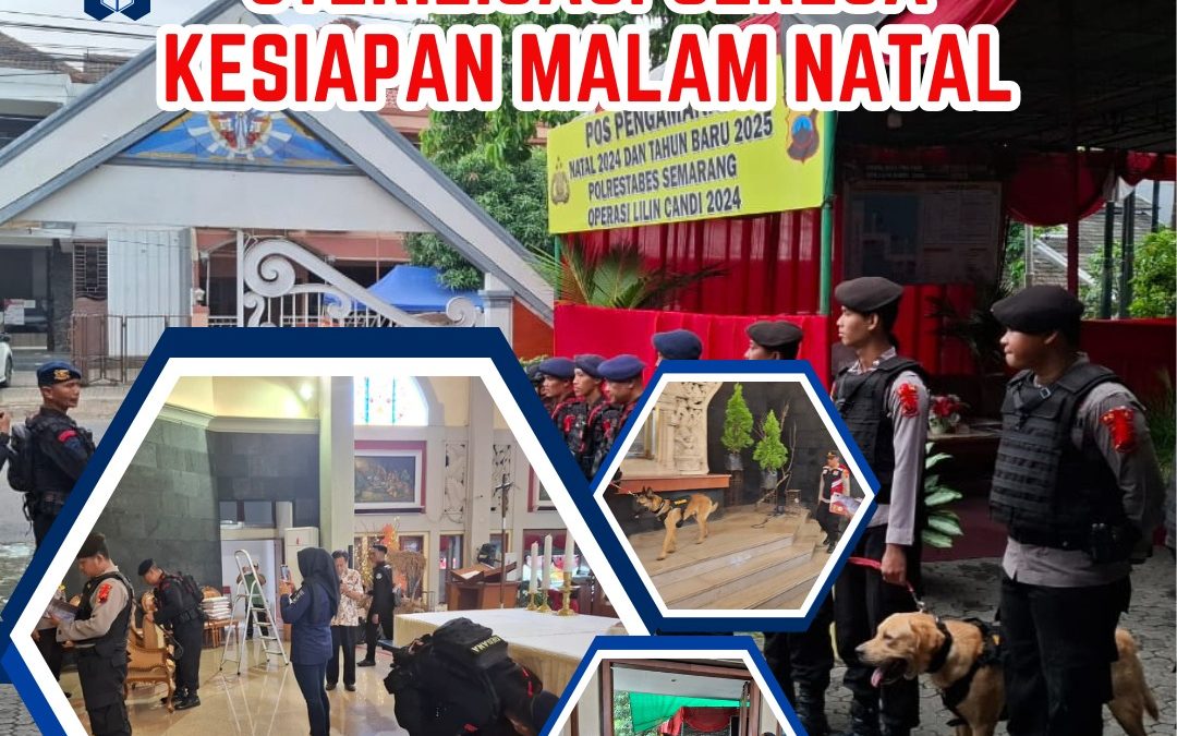 Aparat Gabungan Sterilkan Gereja Semarang Jelang Malam Natal